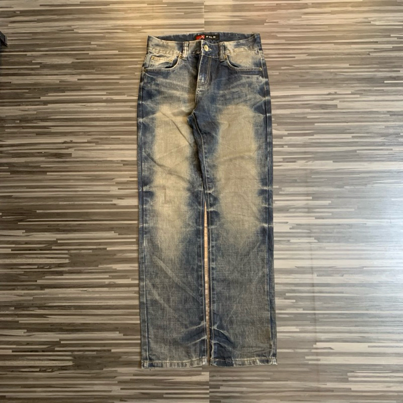 celana panjang denim fading xfile jeans second original