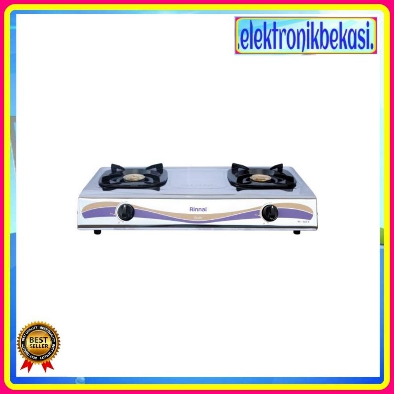 KOMPOR GAS RINNAI RI 522 E / KOMPOR GAS RINNAI 2 TUNGKU STAINLESS 522E / RINNAI RI-522E STAINLESS