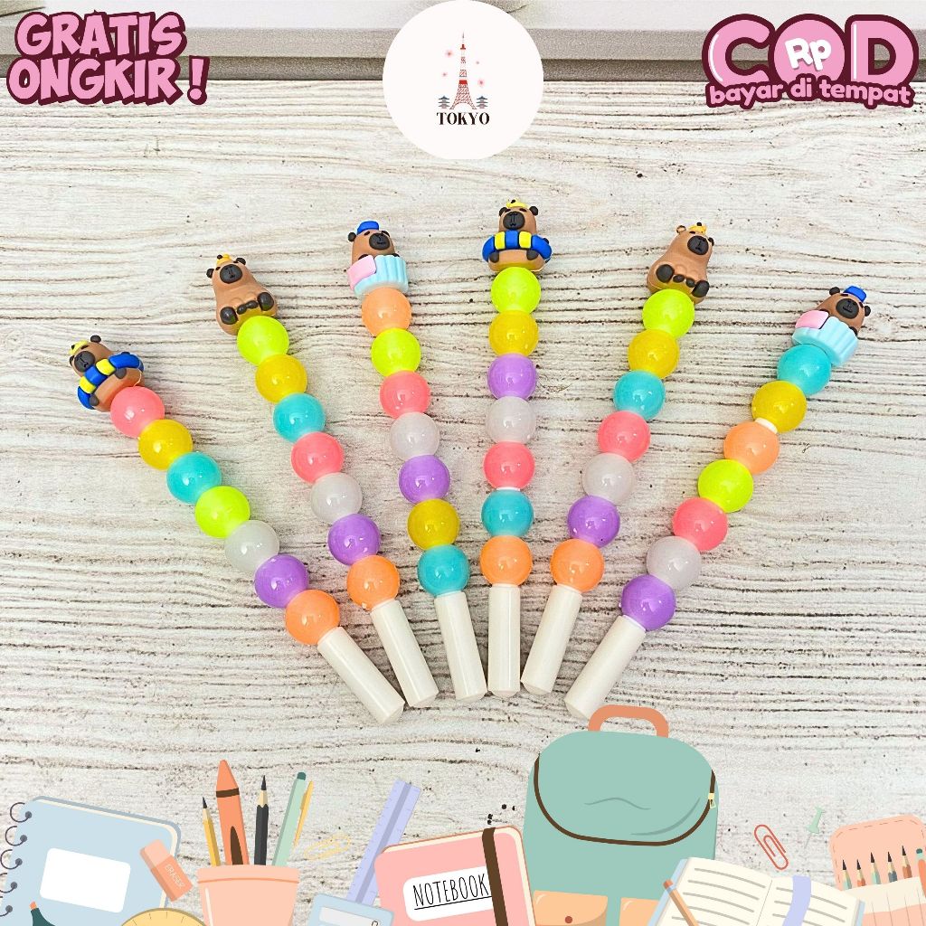 

Pulpen Gel Bola-Bola Capybara Lucu Imut Alat Tulis