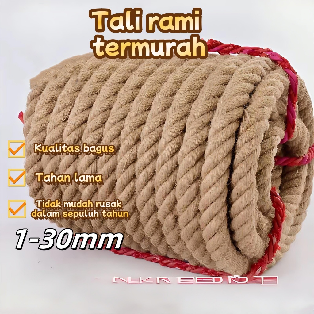 

Tali Tambang Goni 16 - 30MM Meteran / Tali Tarik Tambang Pengikat Barang Hiasan Dekorasi Tali Rami