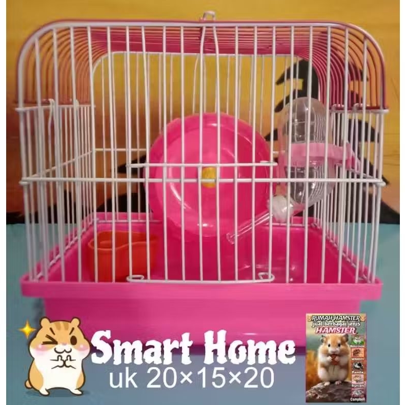rumah hamster/kandang hamster jeruji besi satu lantai komplit