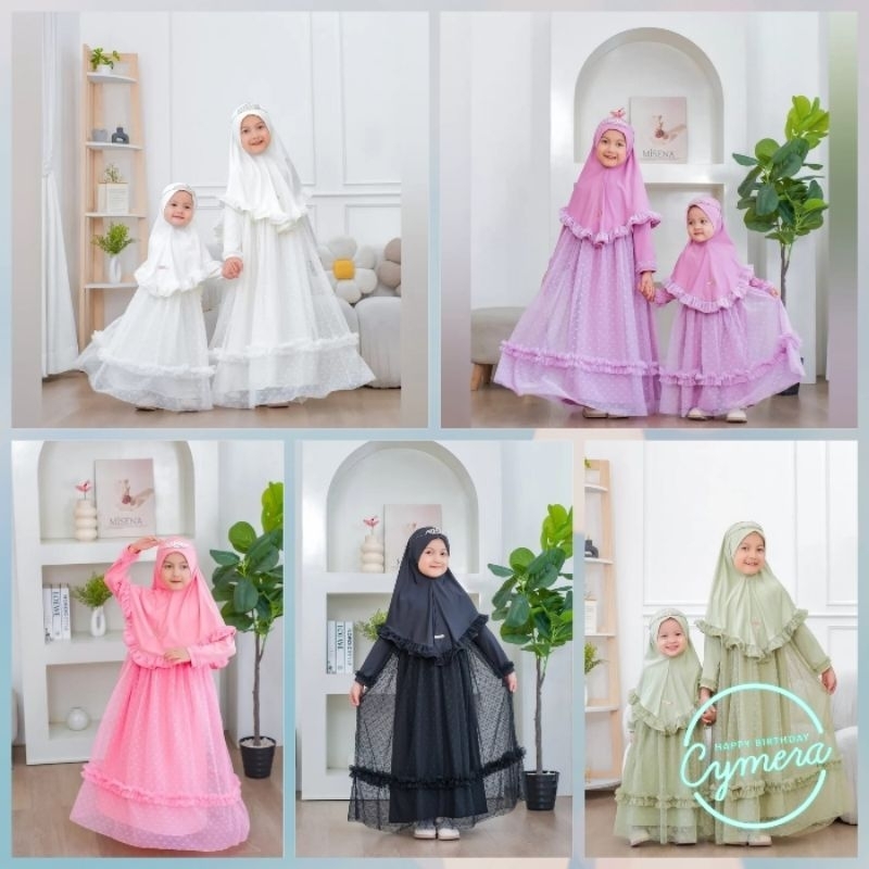 SET DRESS Ayesha Kids + Jilbab GAMIS SETELAN ANAK MAXY