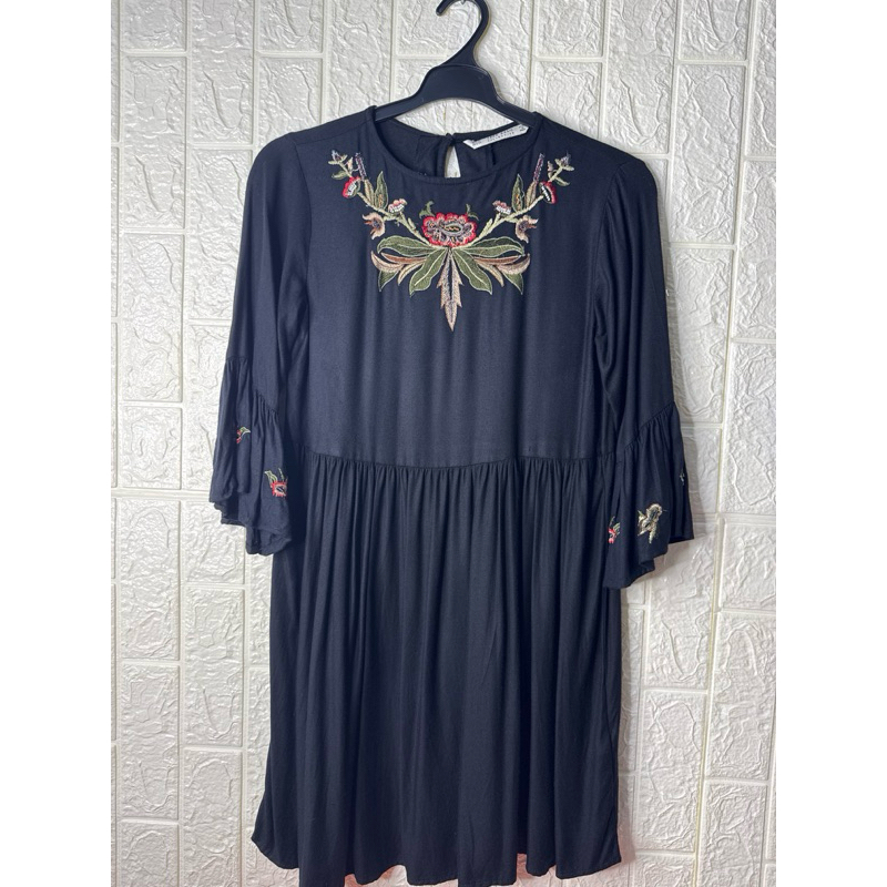 ZARA TUNIK HITAM BORDIR