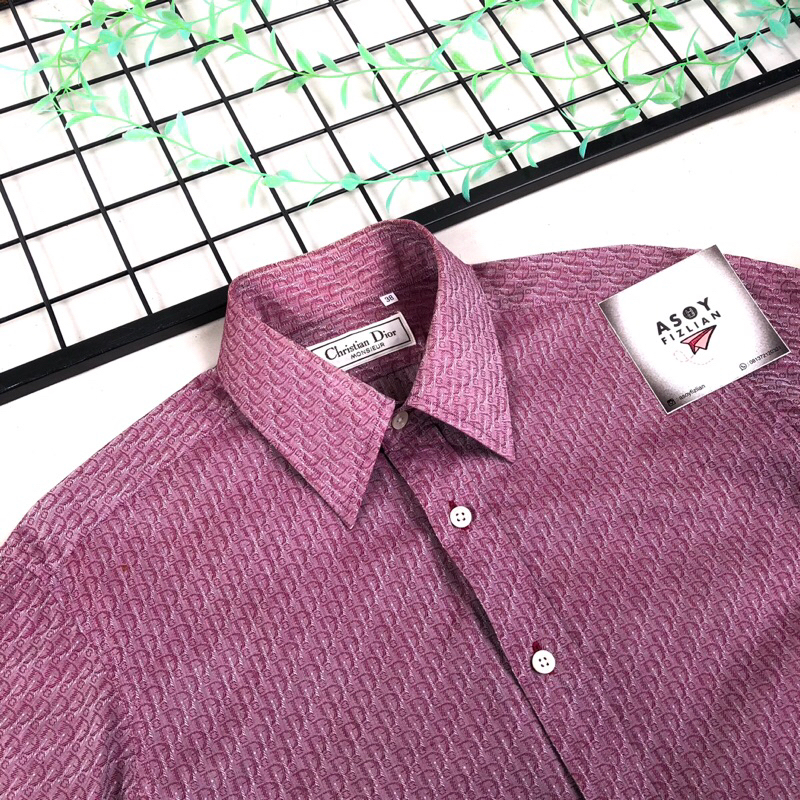 Vintage Christian Dior Monogram not kemeja Christian Dior Second Not Kemeja Dior Bekas
