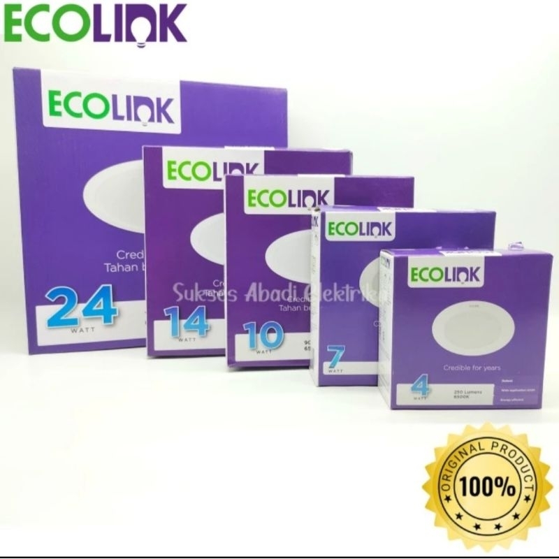 downlight panel ecolink inbow led tipis ceiling led round 24 wat 14 wat  plafon lampu