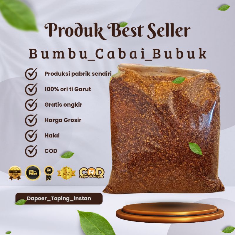 

toping instan BUMBU BUBUK CABAI isi 1kg free kardus.
