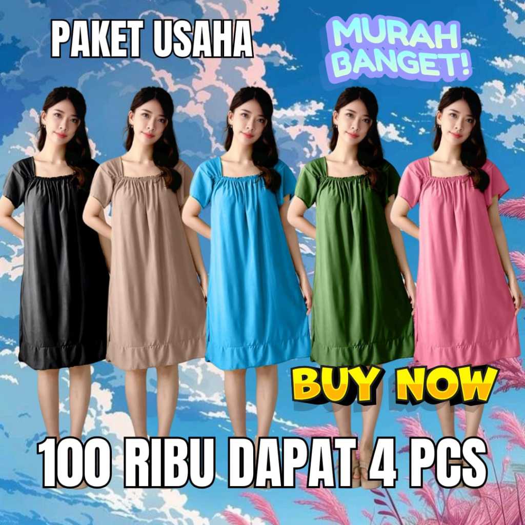 PAKET USAHA MURAH 100rb dapat 4pcs daster fuji baju tidur wanita modern kekinian