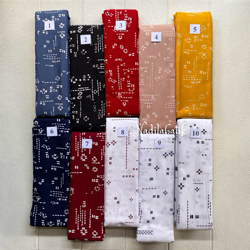 Kain batik cap garutan | Motip Sashiko Garis | bybatiknadila