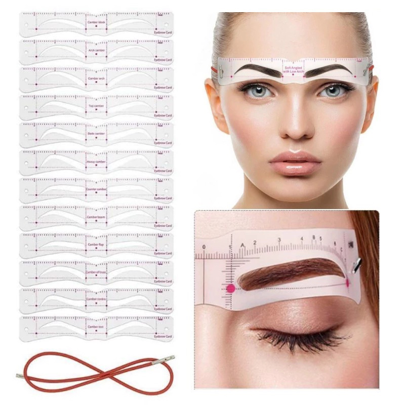 CETAKAN ALIS 12 MODEL Dengan Tali Eyebrow Cetakan Alis Tali Pembentuk Alis