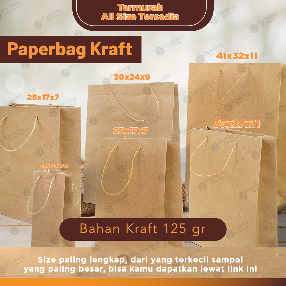 

Paper Bag Tali Cokelat Custom Sablon | Kantong Kertas Kraft Sablon | Goodie Bag Murah |