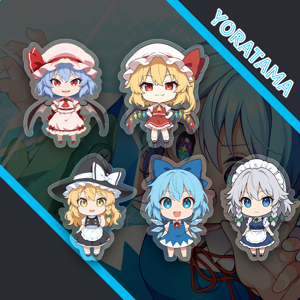 Gantungan Kunci Touhou Project Cirno Remilia Marisa, Keychain Anime Lucu