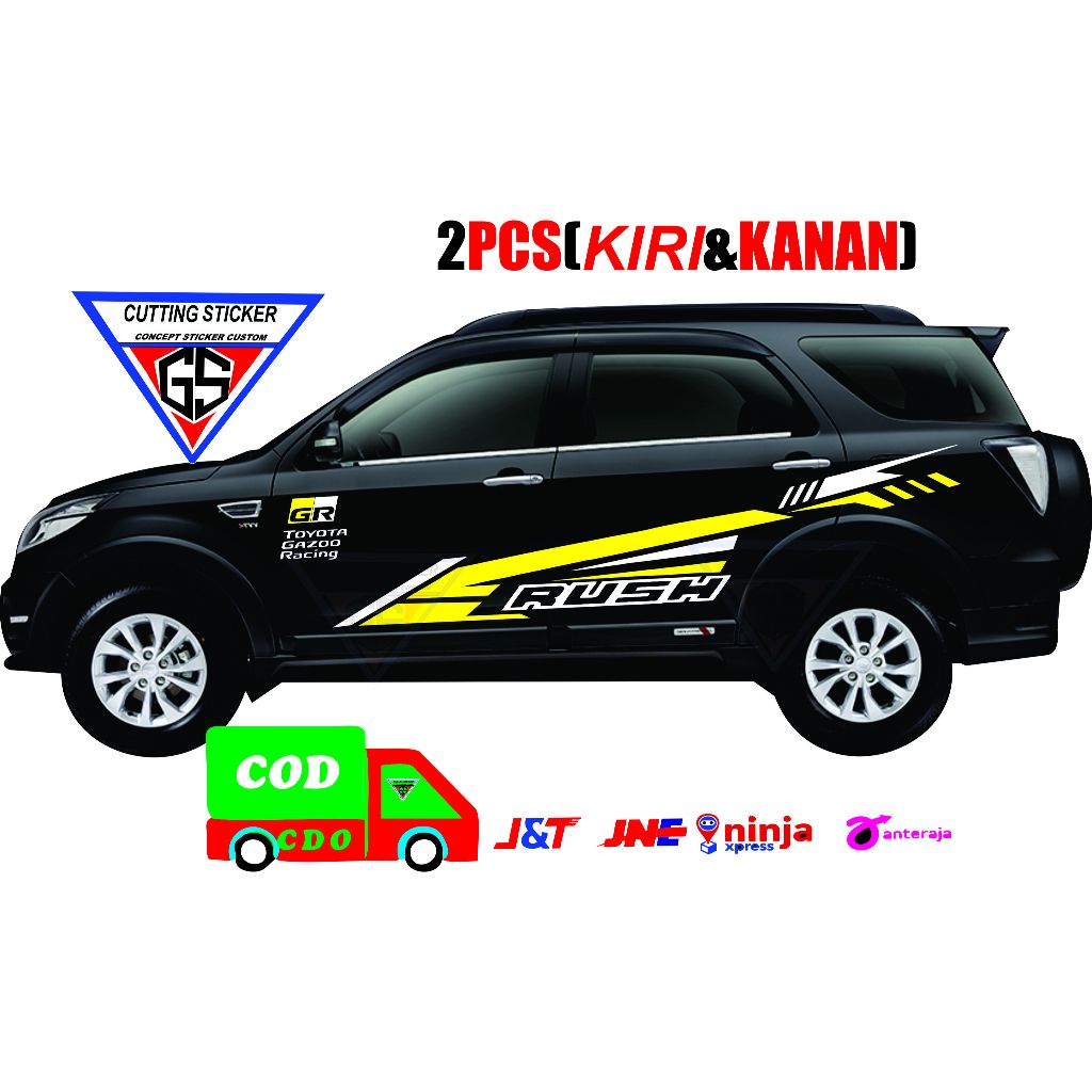 STICKER MOBIL RUSH STICKER LIST BODY SAMPING MOBIL RUSH VARIAN TERBARU