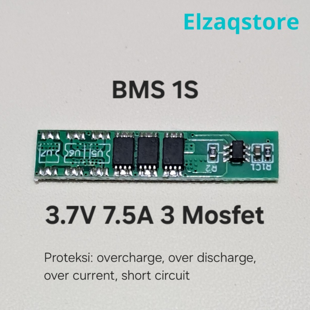 BMS 1S 3.7V 7.5A Modul Cas Baterai Protection Lithium 18650