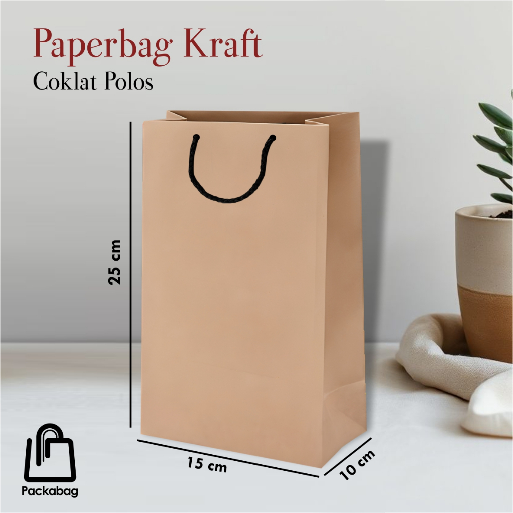 

PAPER BAG POLOS COKLAT KRAFT - TAS SOUVENIR PERNIKAHAN BAHAN KRAFT MURAH 15 X 25 X 10