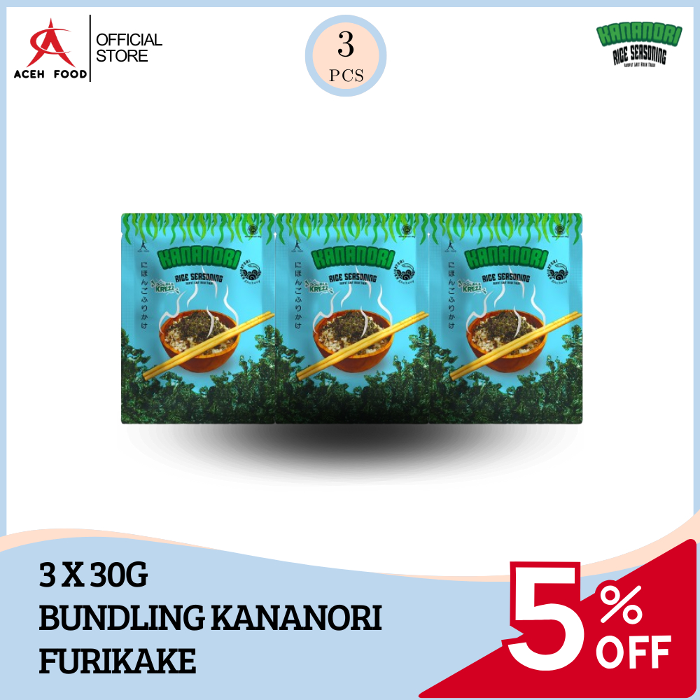 

Bundling Kananori Furikake Rice Seasoning Teri Kriuk 30gr x 3 pcs | Rumput Laut Tabur Kering Lezat, Gurih, Halal, PIRT | Topping Nasi Praktis, Camilan Sehat & Enak | Cocok untuk Bekal, Anak Kos, Lauk Makan Keluarga, Oleh-oleh, Snack Nori | Aceh Food