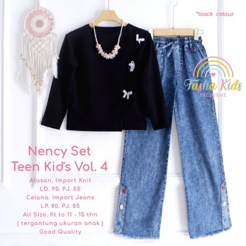 new Nency set kids ORI Fasha kids// set celana mix atasan anak usia 8-13tahun