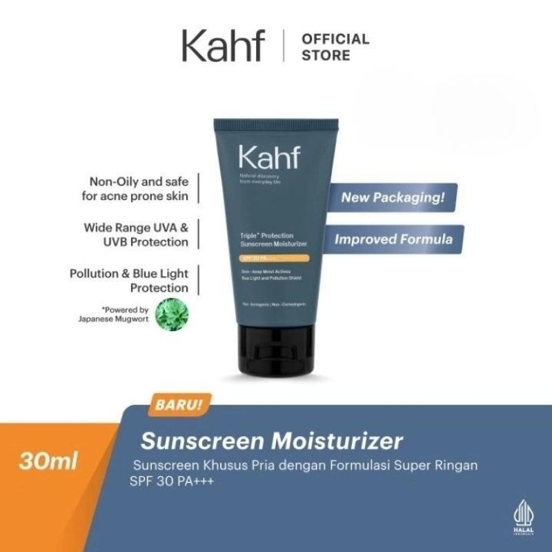 KAHF Triple+Protection Sunscreen Moisturizer SPF 30PA+++ |Perawatan pria|sunscreen pria pertama diin