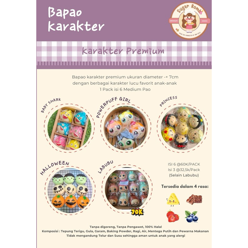 

Bapao Karakter | Karakter Mix | Premium | Regular