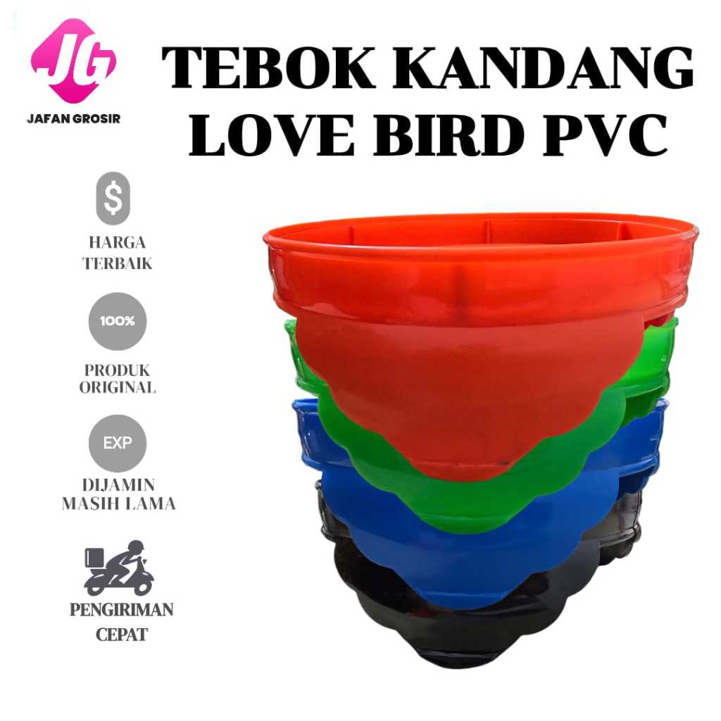TEBOK LOVEBIRD PVC ANTI PECAH + KLEM UNTUK SANGKAR KANDANG BURUNG LOVE BIRD