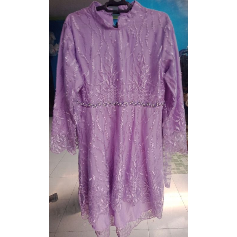 Dress Brokat Kondangan Lengan Panjang - Pesta - Dress Wanita Panjang
