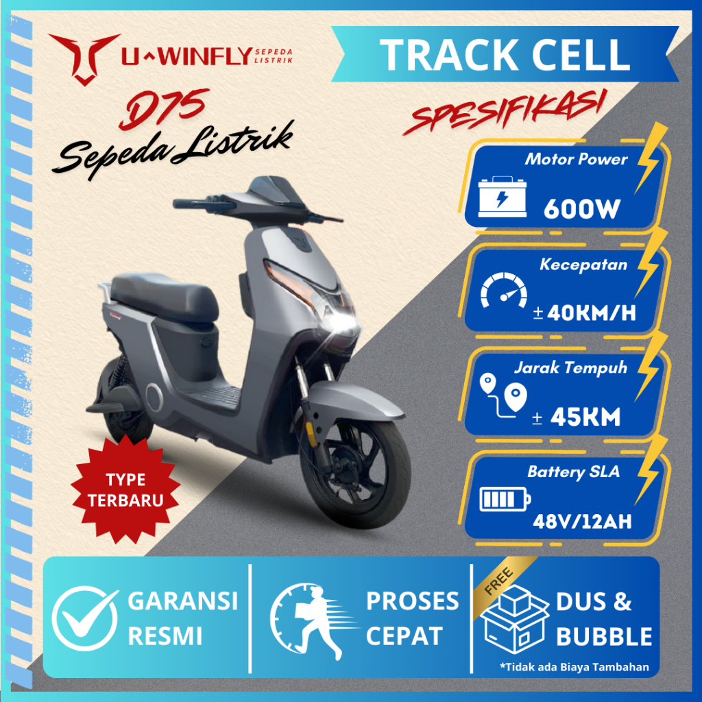 Sepeda Listrik Uwinfly D75 600W Motor Power Terbaru 2025 Garansi Resmi Uwinfly Indonesia