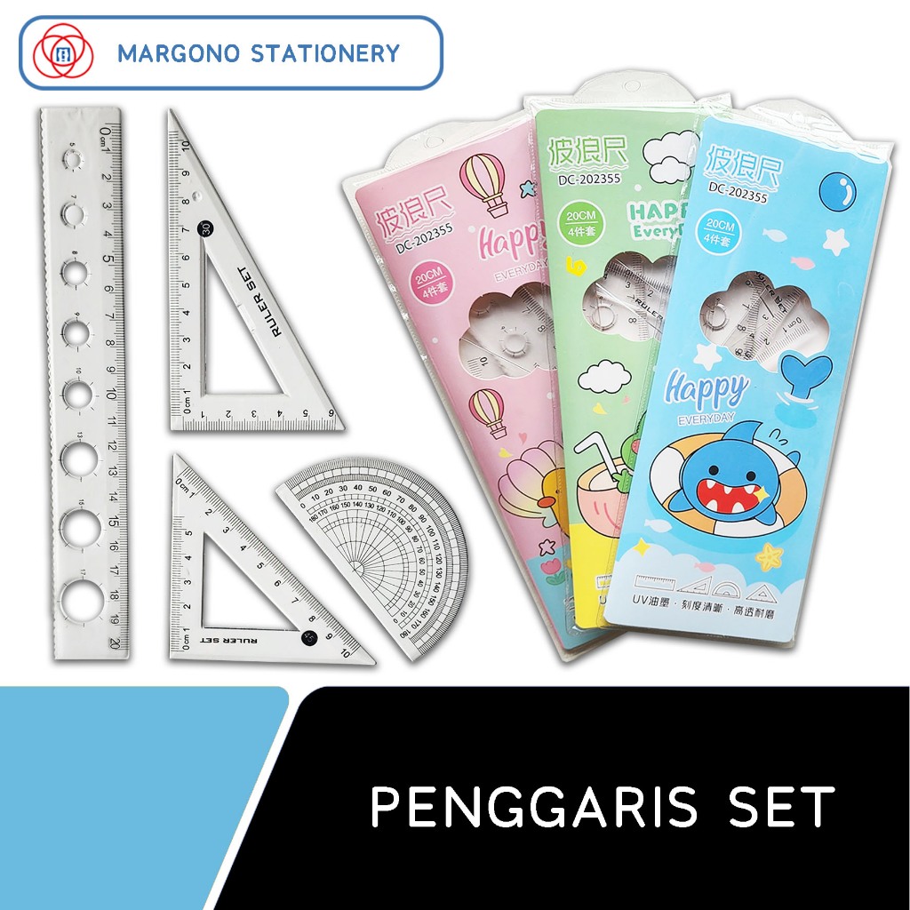 

Penggaris Set Karakter isi 4 Model Penggaris