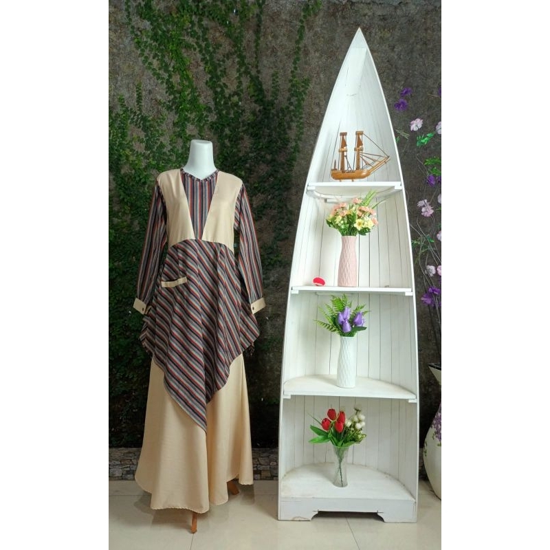 Gamis Lurik kombinasi Katun Toyobo #Etnik#kebaya