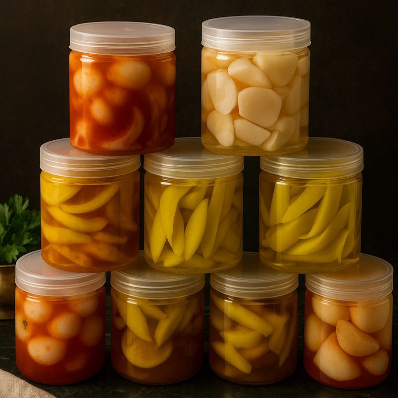 

Asinan Kiamboi Manisan Buah Apel Salak Mangga Pear Kedondong Kemasan Toples Siap Makan