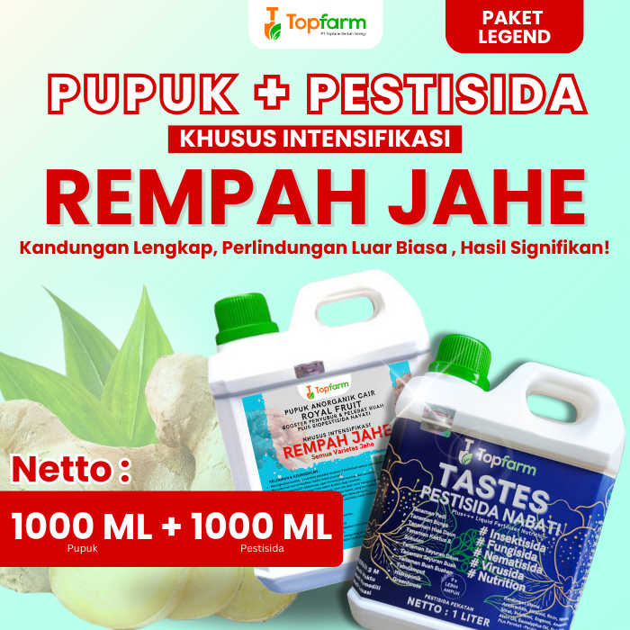 Pupuk Topfarm / Pupuk Tanaman Jahe / Pupuk Semprot Rempah Jahe / Pupuk Pelebat Jahe / Pupuk Booster 