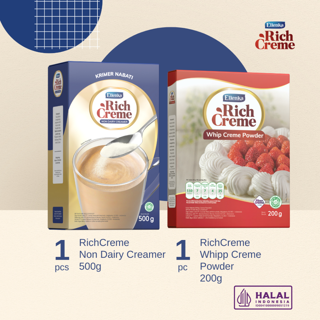 

[Package Paket Bundling] RichCreme Whip Crème 200 gr + RichCreme Non Dairy Creamer 500 gr