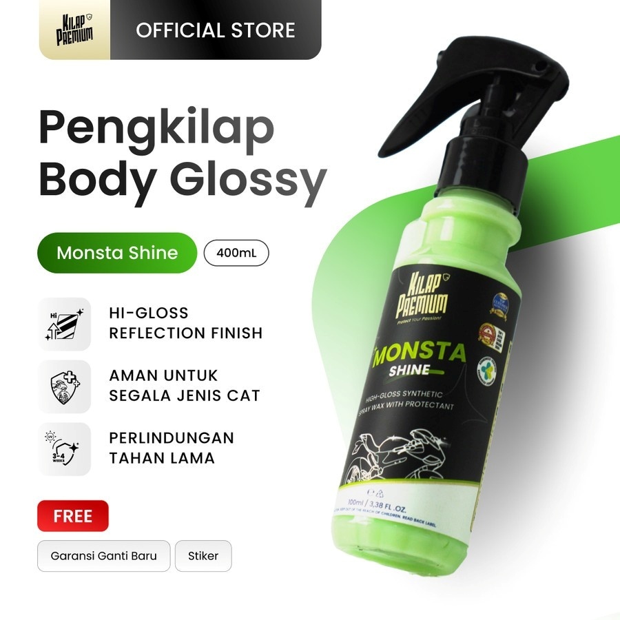 MONSTA SHINE Pengkilap Helm/ Motor/ Mobil/ Warna Glossy - Kilap Premium Glossy