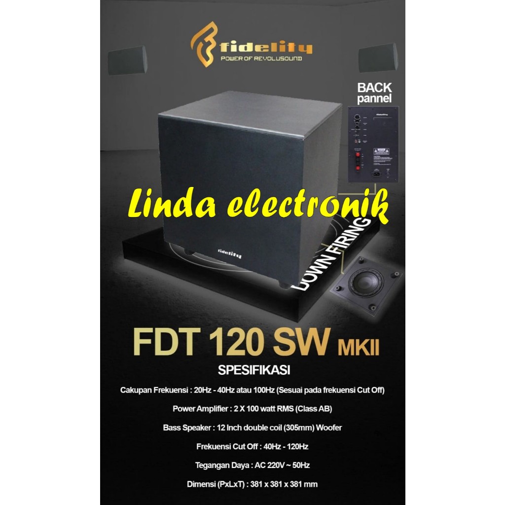 SUBWOOFER FIDELITY FDT 120 SW MK II 12" ORIGINAL fdt120 sw mk ll