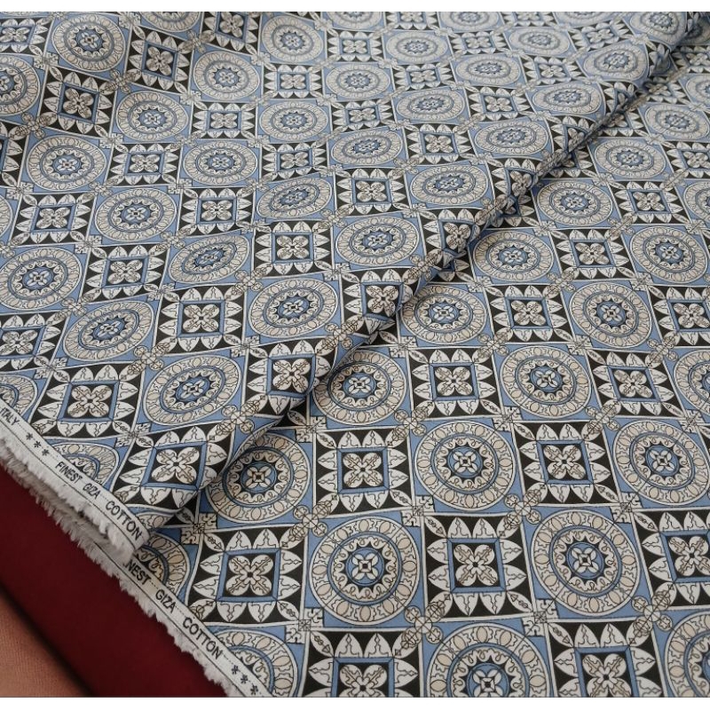 Kain katun kemeja Motif/ Kain  katun Italy motif per 25 cm