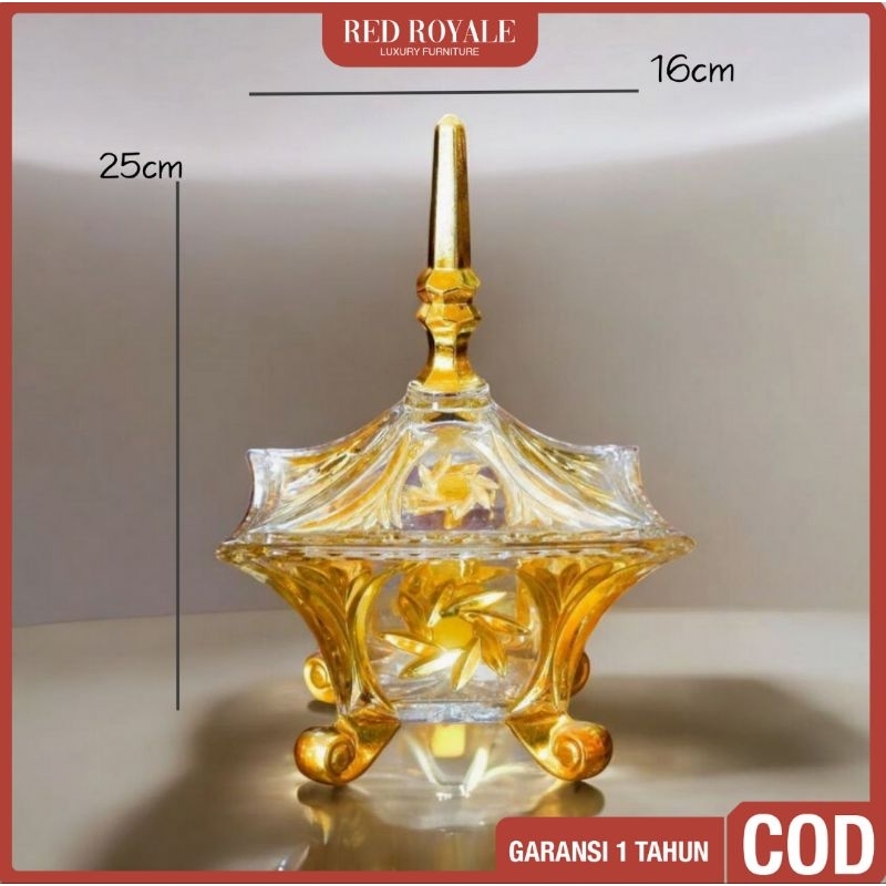 toples kue kaca kristal mewah elegant tempat penyimpanan makan toples serbaguna