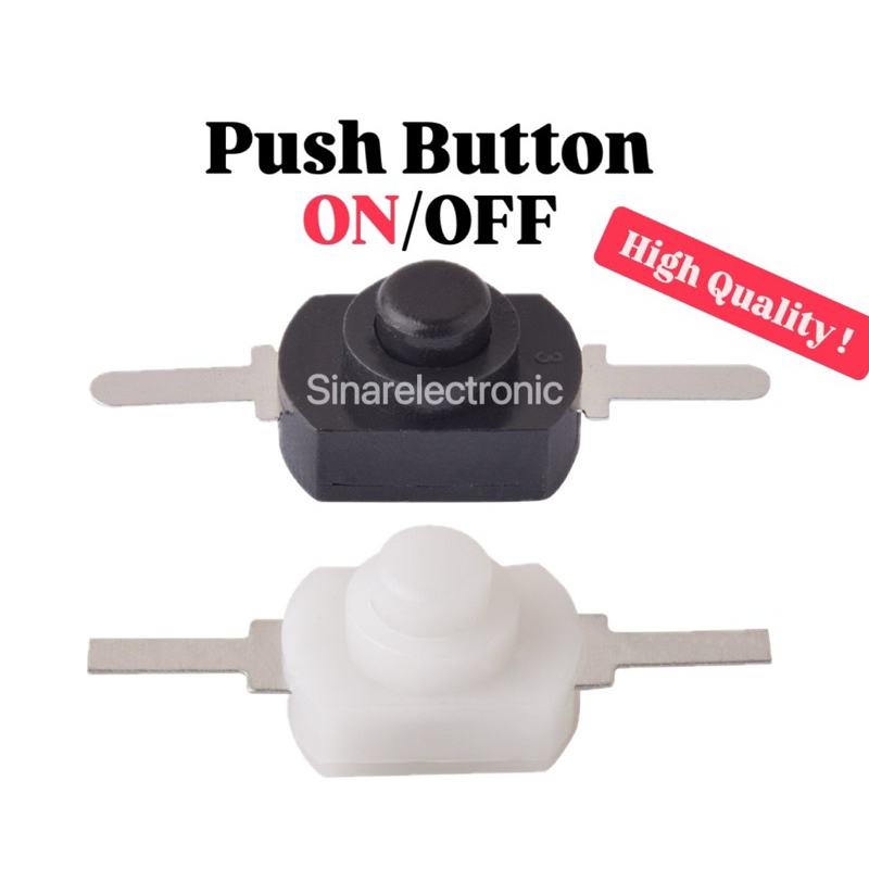 Saklar Senter Push Button ON/OFF Toggle Switch Self Locking Waterproof Saklar Senter