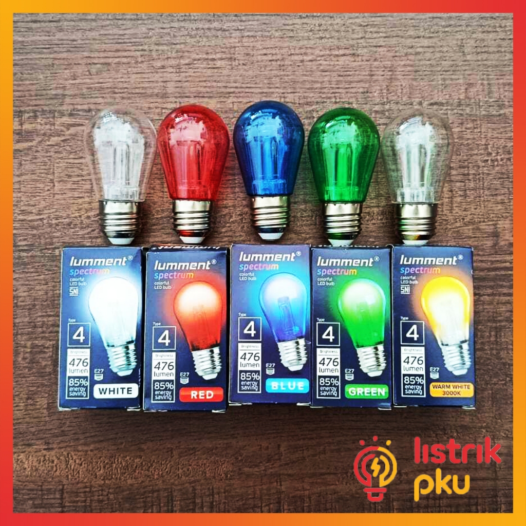 Lampu Led Lumment Spectrum Warna 4 Watt | Lampu Cafe Hias Warna Warni