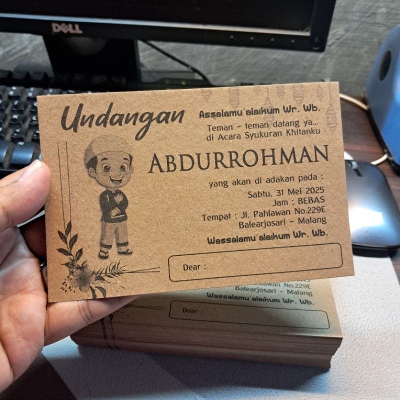 Undangan Khitan anak untuk teman 1 sisi / Undangan khitan Murah