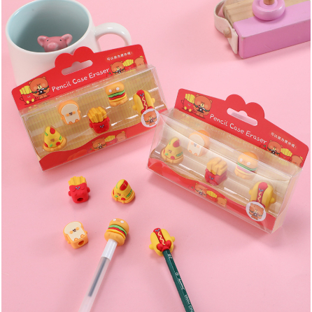 

Perdagangan luar negeri bentuk kartun penghapus mini anak kucing tutup pensil penghapus alat tulis penghapus kecil multifungsi yang dapat dilepas