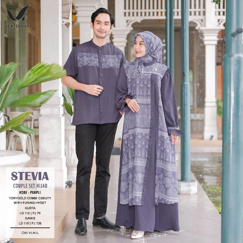 [NEW] SETELAN STEVIA COUPLE BY VENTE // FASHION MUSLIM KEKINIAN // OUTER+ROK MUTIARA BY SHOFIYA