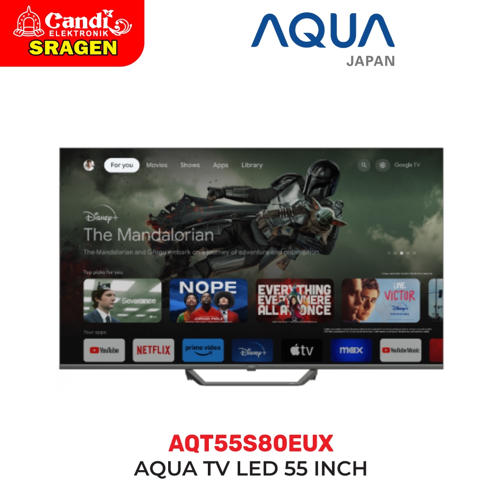 AQUA Smart Google TV 4K HDR 55 Inch - AQT55S80EUX