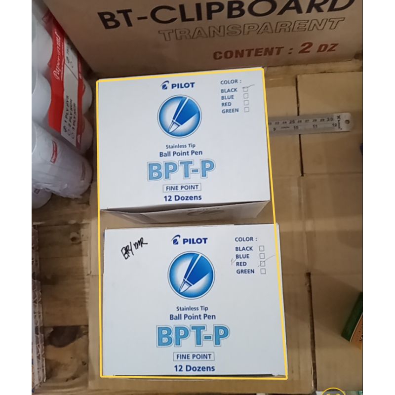 

Pilot Stainless Tip Ballpoint Pen BPT-P Fine Point 0.5 mm Biru / Hitam / Merah - Gross isi 12 Doz.