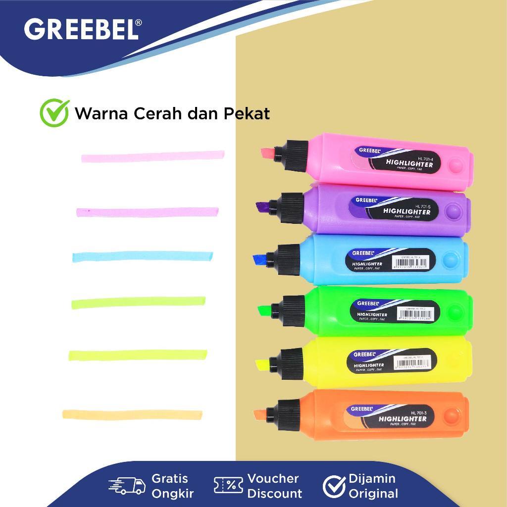 

Highlighter Greebel HL- 701 warna untuk penanda
