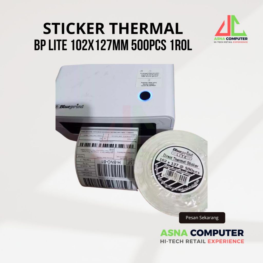 

Kertas Stiker Thermal Label Pengiriman Marketplace 100x150 mm 102x127