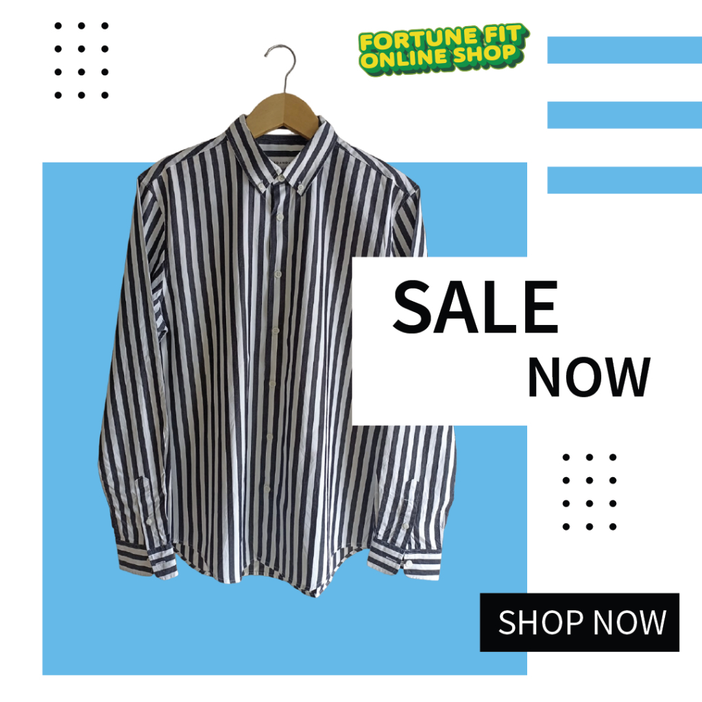 Kemeja Pria Kemeja Lengan Panjang Pria Kemeja Salur Pria