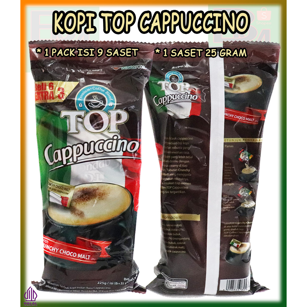 

Kopi Top Cappuccino 1 pack Isi 9 Saset
