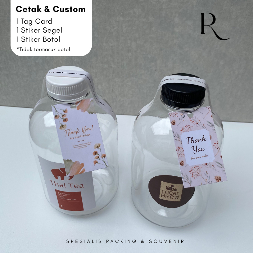 

Paket Stiker Tag Card Segel Kemasan Botol | Stiker Label Cetak Print | Branding Logo Custom