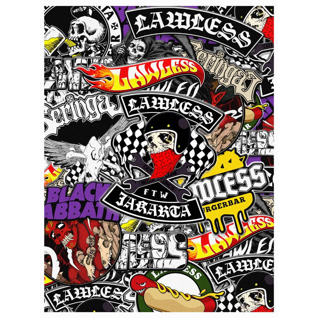 STICKER LAWLESS JAKARTA / STICKER SERINGAI / STICKER BRAND / STICKER BAND / STICKER BRAND