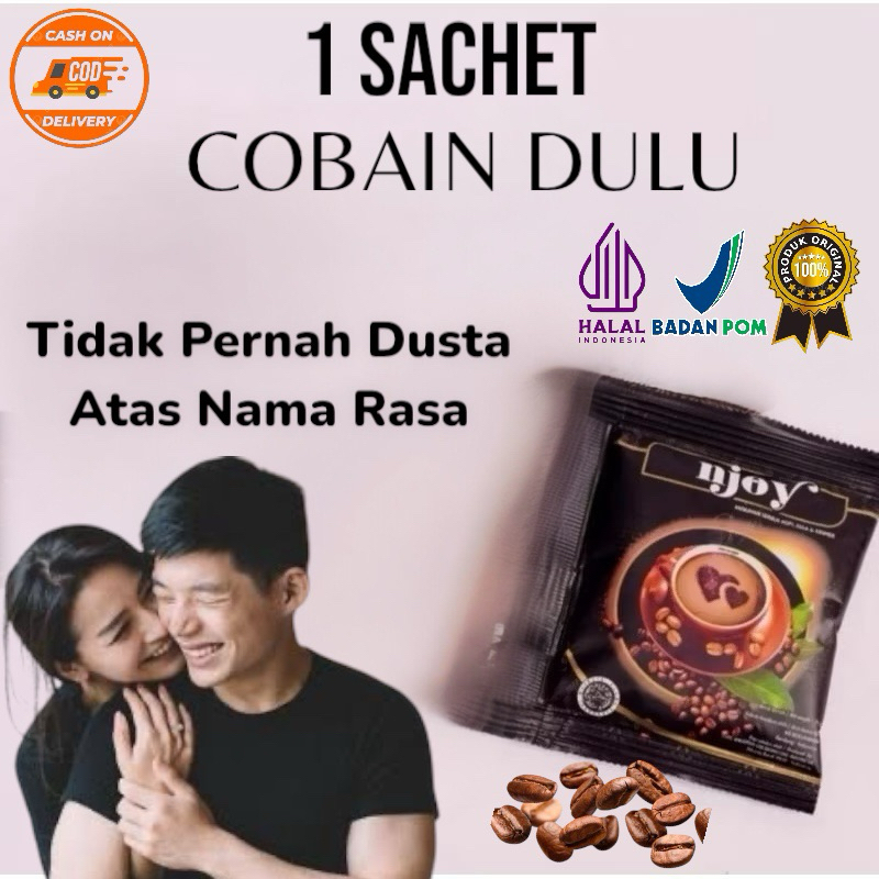 

(COD) 1 Sachet Kopi Njoy Original | N’joy Coffe Minuman Serbuk Stamina | Extrak Gingseng Pria
