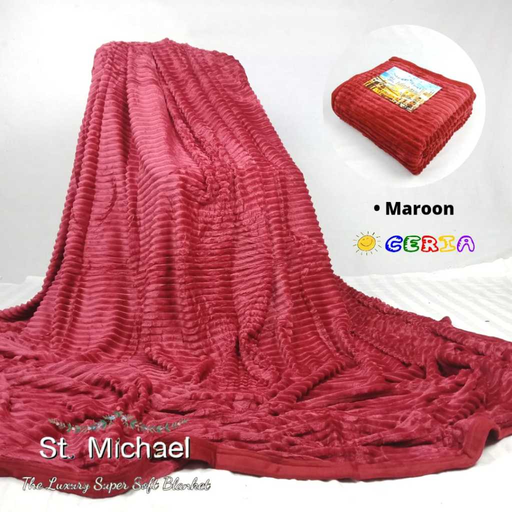 Selimut Dewasa Polos Bulu Halus Lembut Jumbo ST MICHAEL 200x220 cm