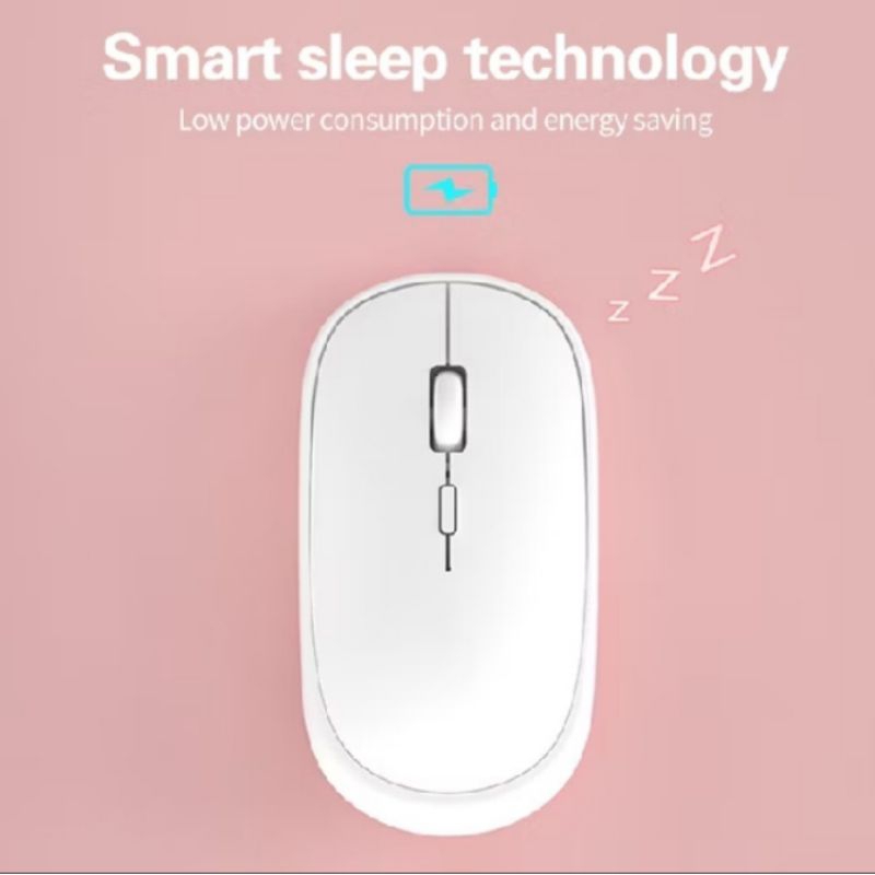 Mouse Wireless Silent Click Tanpa Kabel Suara Klik Silent Bonus Baterai